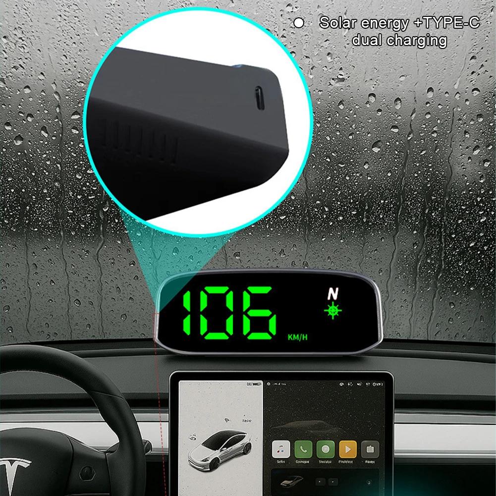 1Pc Car Speedometer Solar Head Up Display GPS Digital Intelligent Light Sensing HUD Speed Hud Display Digital Auto Electronics