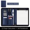 With Calculator A4 Zipper Bag Zipper Closure Meeting Memo Book Portable A4 File Folder  Meeting