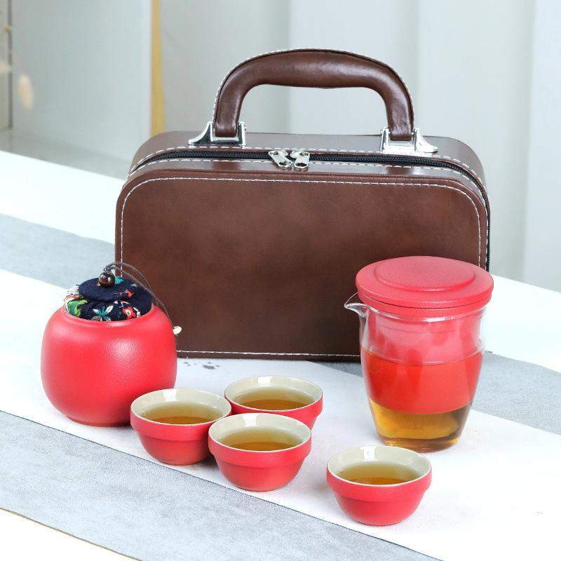Travel tea set Outdoor tea cup Kuaike cup Portable car Kung Fu tea set Tea separation Mid-Autumn Festival gifts