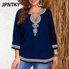 JPNTKY Women's Fashion Casual Long Sleeve V-Neck Blouses & Shirts