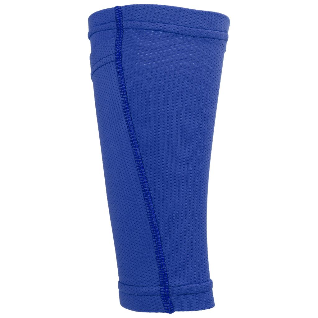 1 Pair Soccer Shin Guard Socks Double Layer Shin Pad Sleeves for Football Training Blue