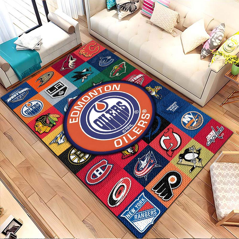 Edmonton Oilers NHL Team Logos Rug