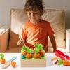 Montessori Toddler Puzzle: Four-in-One Fine Motor Skills Wooden Toy with Carrot Pulling and Cutting Fun