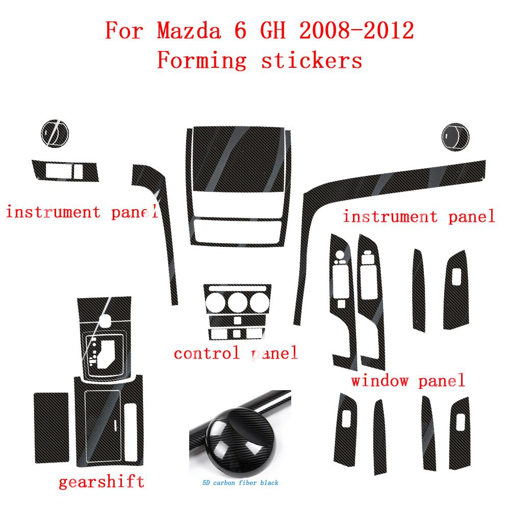 

Для Mazda 6 GH 2008-2012 Автомобільний стайлінг 3D/5D Вуглецеве волокно Салон автомобіля Центральна консоль Кольорові молдинги Наклейки Деколі Деталі