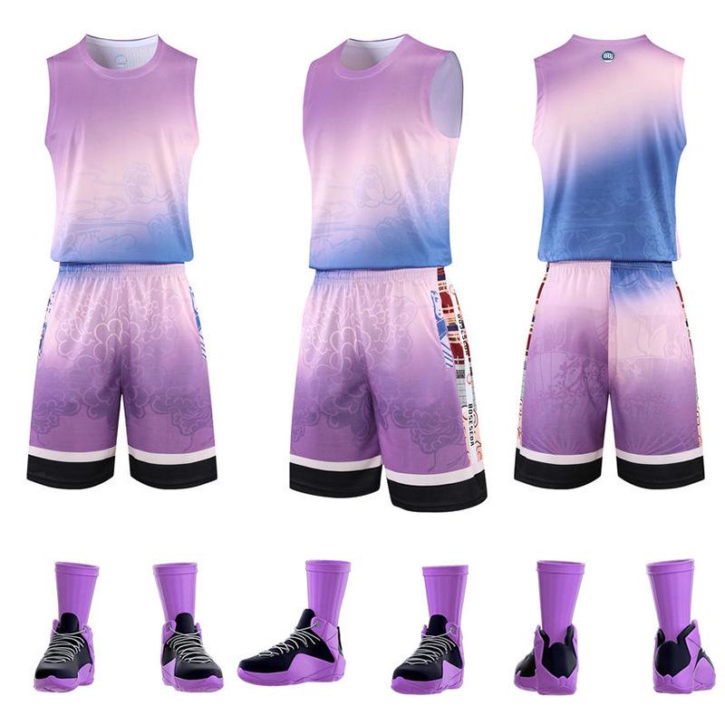 Men's Summer Training Basketball Tank and Shorts Set with Custom Printing