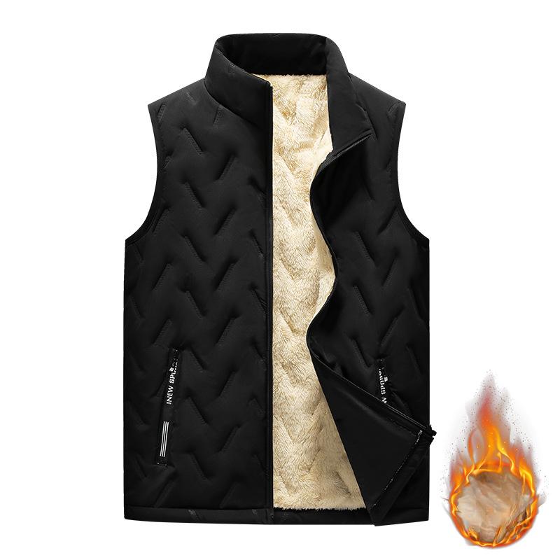 Vest Men's Autumn and Winter New Loose Velvet Thickened Warm Lamb Velvet Vest Outdoor Fashion Vest Jacket