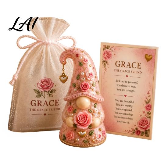 Gnom-Ornament Emotionale Stützfigur mit Karte und Aufmunterungsgeschenk für Sie Mullbeutel Positive Energie Frauen Dekoration