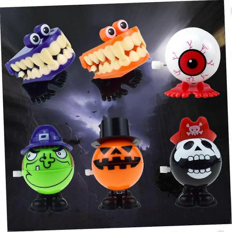 1 Set 6pcs Hopping Toys Halloween Toddlers Toys Baby Toys Wind- Up Toy Jumping Toy Halloween Toy Baby Halloween Toys Halloween Toys For Toddlers