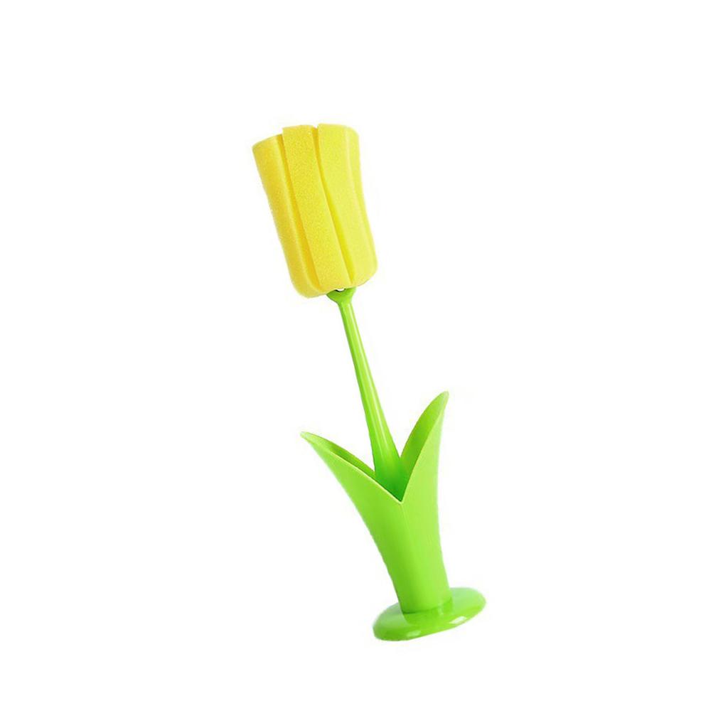 Tulip Shape Cup Cleaning Brush With Detachable Sponge For Deep Scrubbing And Long Handle Design Brush for Kitchen Use