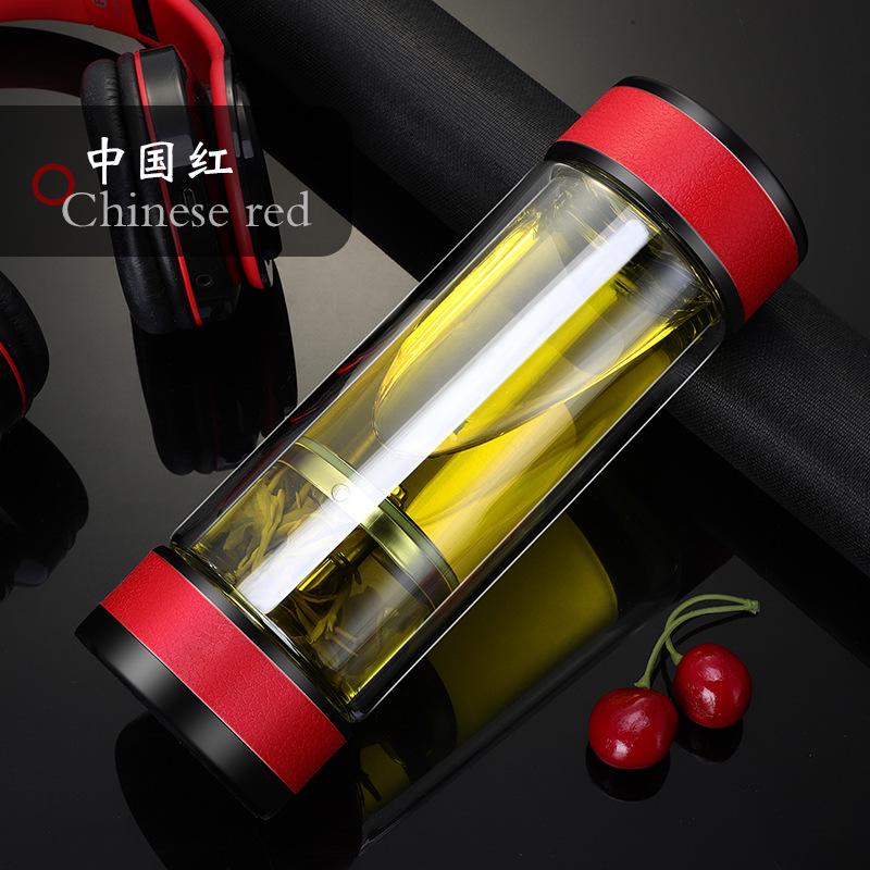 1PC,320ml Glass Tea Cup With Filter,Double Layer High Strength High Borosilicate Glass,Heat Resistant,High-end Gift Water Bottle 320ml