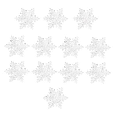 12 Stück Schneeflocken Ornament Transparentes Acryl Feiertag 3 Löcher Schneeflocken 5,5 cm weniger als br mehr als (5,5 cm 3 Löcher