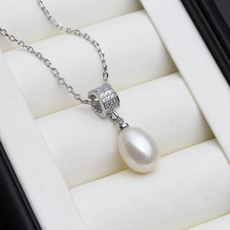 Trend Freshwater Natural Pearl Necklace pendant For Women,Pearl Pendant necklace Wife Engagement Gift