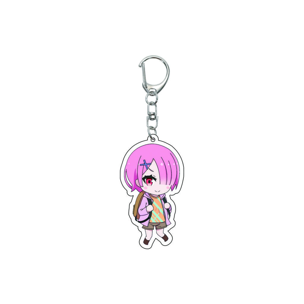 55MM Anime Re:ZERO - Iniziare la Vita in un Altro Mondo Portachiavi Natsuki Subaru Emilia Portachiavi Piastra Modello Acrilica Regali di Natale