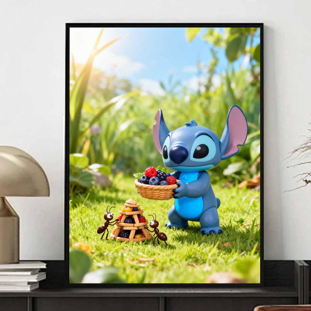 Disney Diamond Painting Kit DIY Round Home Wall Decor Stitch Berry Basket Adult Handmade Gift