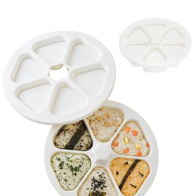 Onigiri Maker Mold Sushi Six-grid Design Convenient Kitchen Goods Time-saving Press Omusubi Home Use Commercial Making Tools White