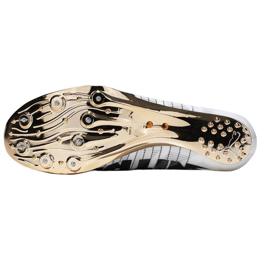 Puma EvoSpeed Sprint Nitro 2 Comfortable Slip-Resistant Durable Low-Top Sprinting Shoes Unisex Sneaker White Black Gold 312243-01