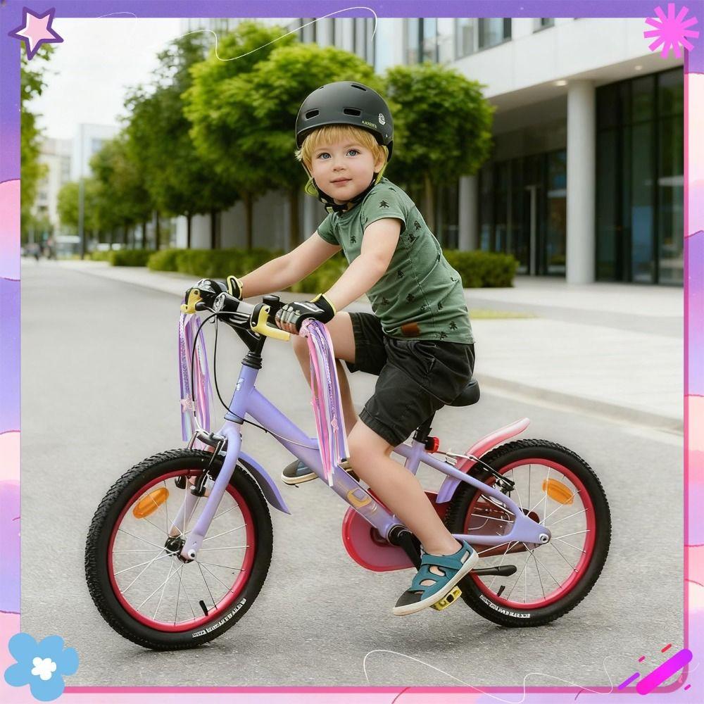1pair Colorful Bike Tassels Ribbon Style Scooter Tassels Sparkly Handlebar Streamers  Scooter