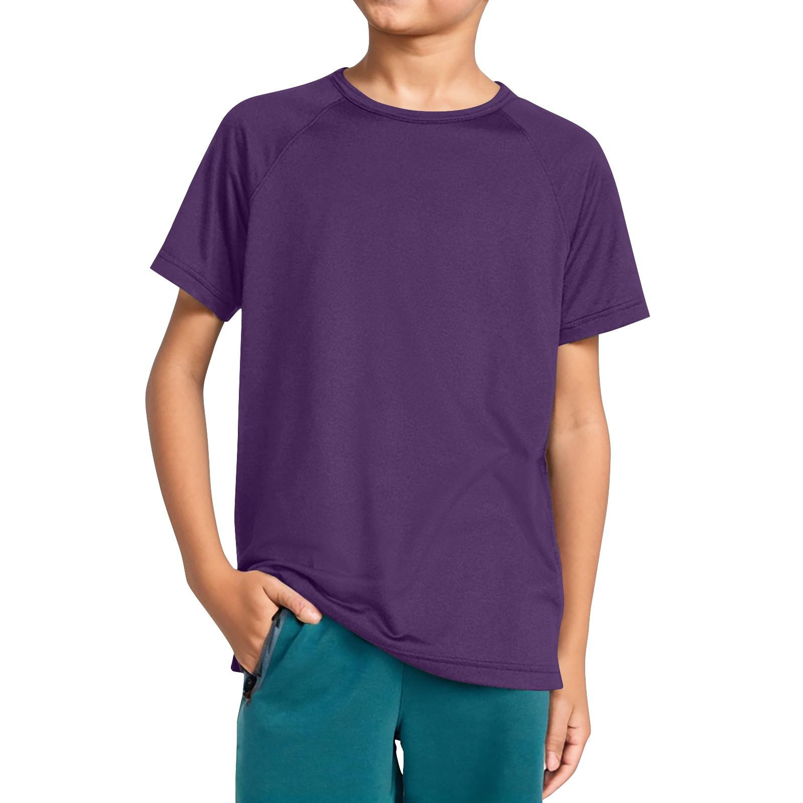 

Футболка для мальчиков с круглым вырезом и рукавами-плунжерами 140 фиолетовый