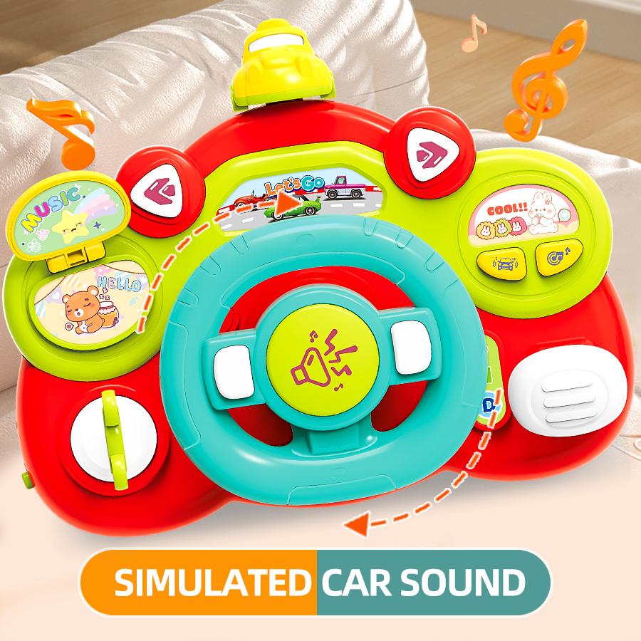 899-180 Simulate Driving Car Steering Wheel Toy with Music and Light Kids Early Educational Toy