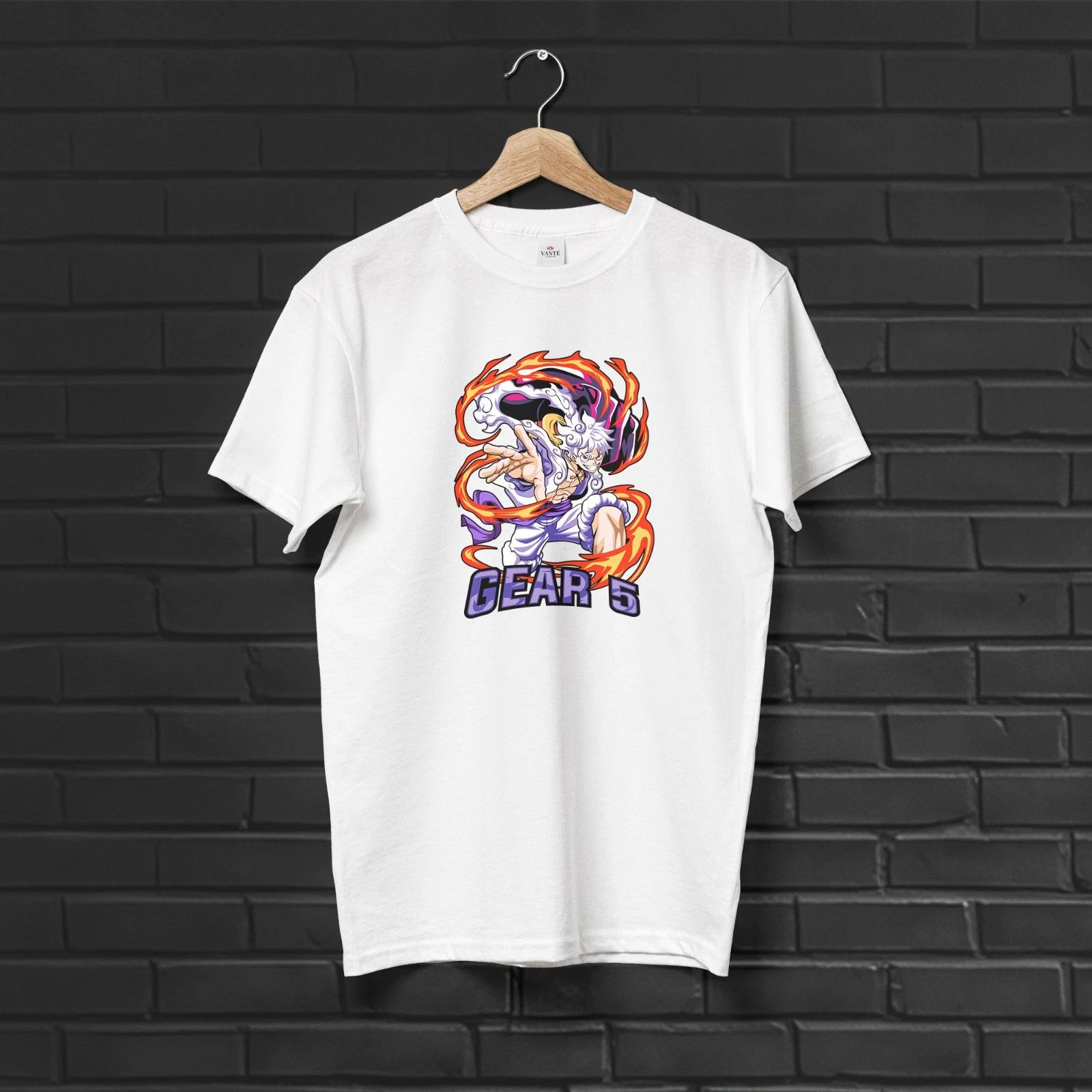 Joy Boy Monkey D. Luffy Gear 5 Anime T-Shirt Casual Unisex Top L