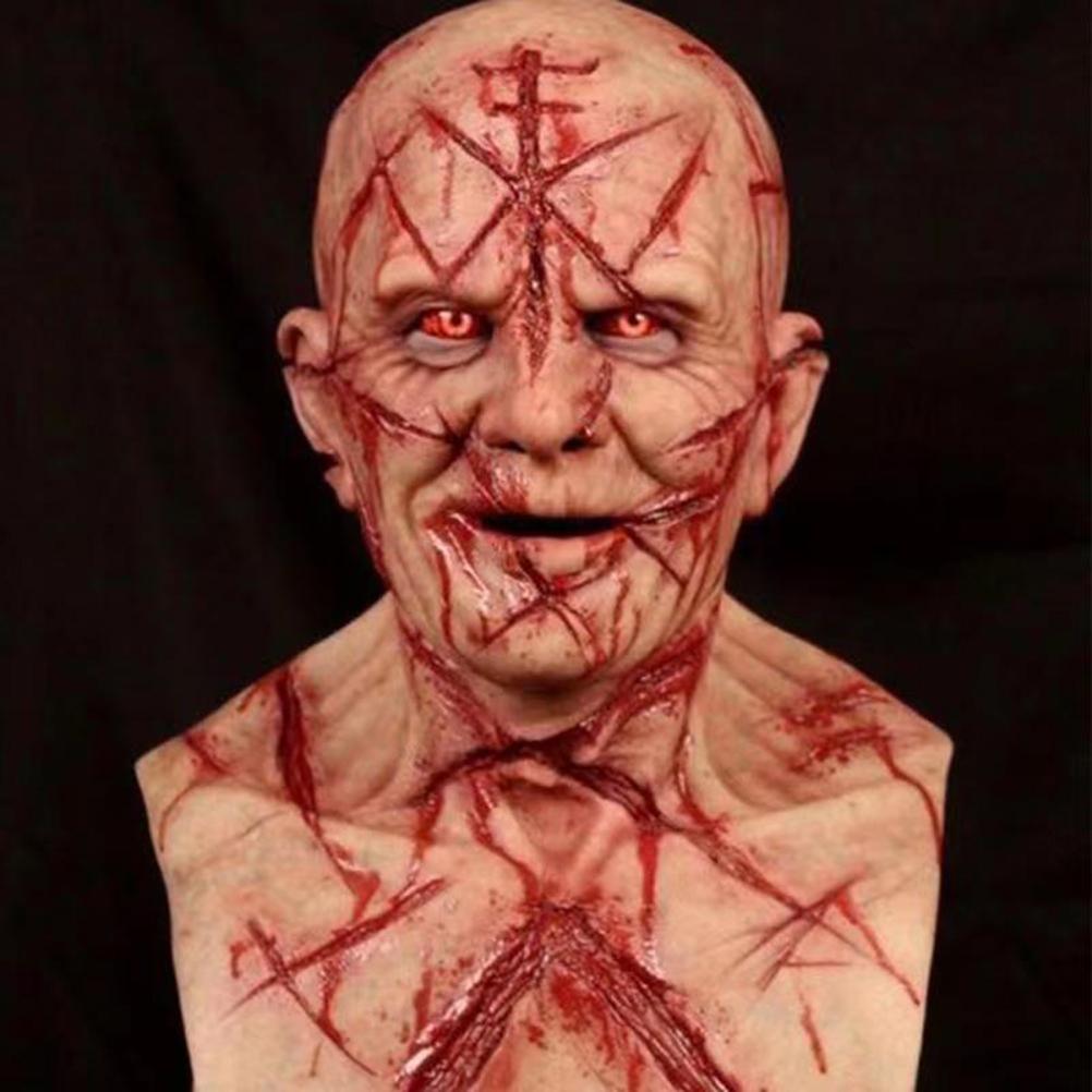 Horror Latex Mask Headgear with Scar for Halloween Party