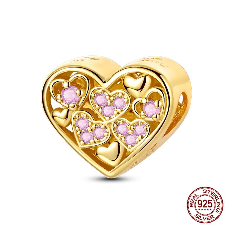 Original Charmscopper Colorful Heart Charms Beads Fit 3Mm Original Bracelet Necklace Womens Diy Fine Jewelry Gift