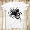 Octopus Japanese Calligraphy T Shirt Meme Top 3673 Vintage Washed Fashion Stylish Designer Clothes Versatile Graphic Homme