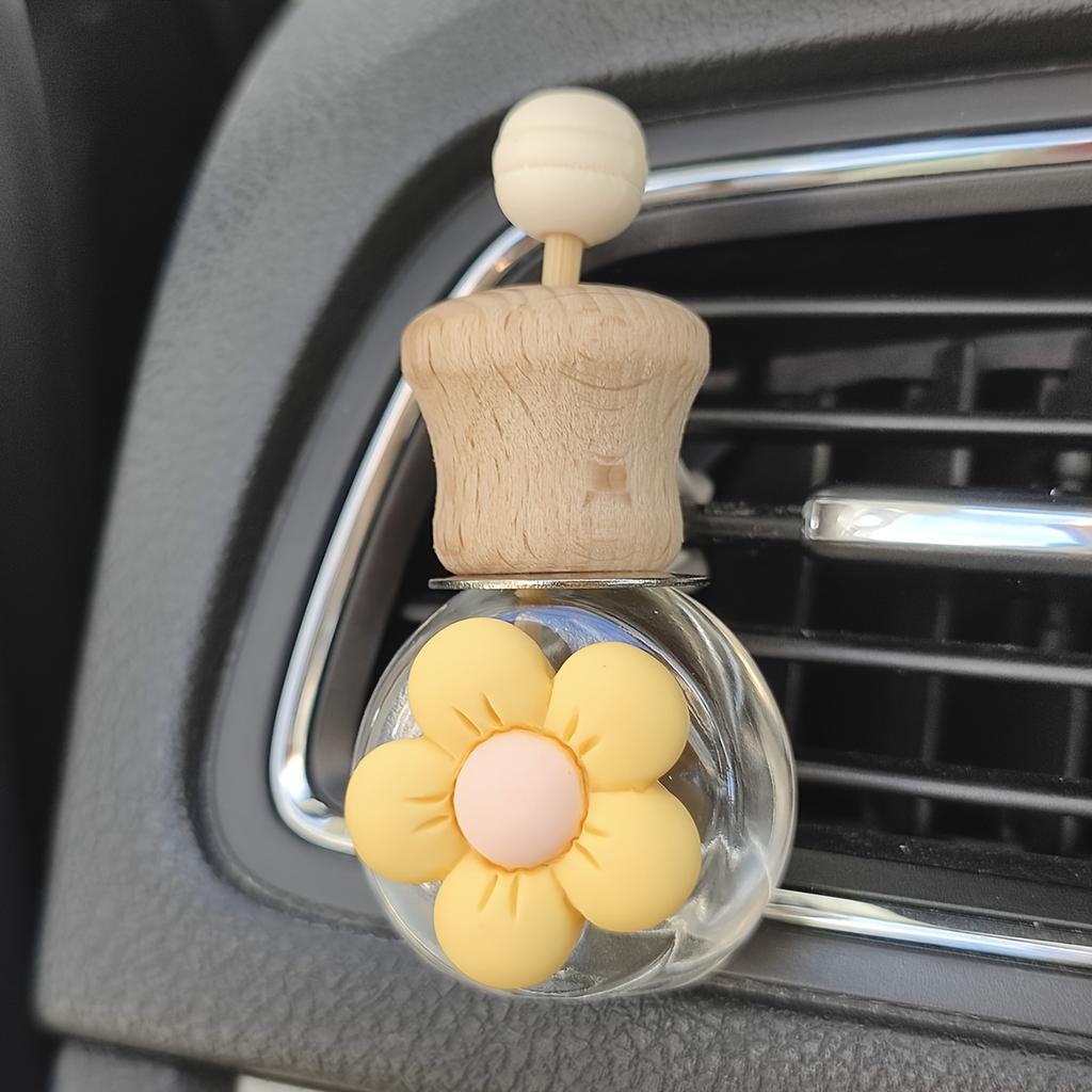 1PC car perfume bottle, floret, air outlet, empty bottle, subpackage, volatile, cartoon, cute interior accessories
