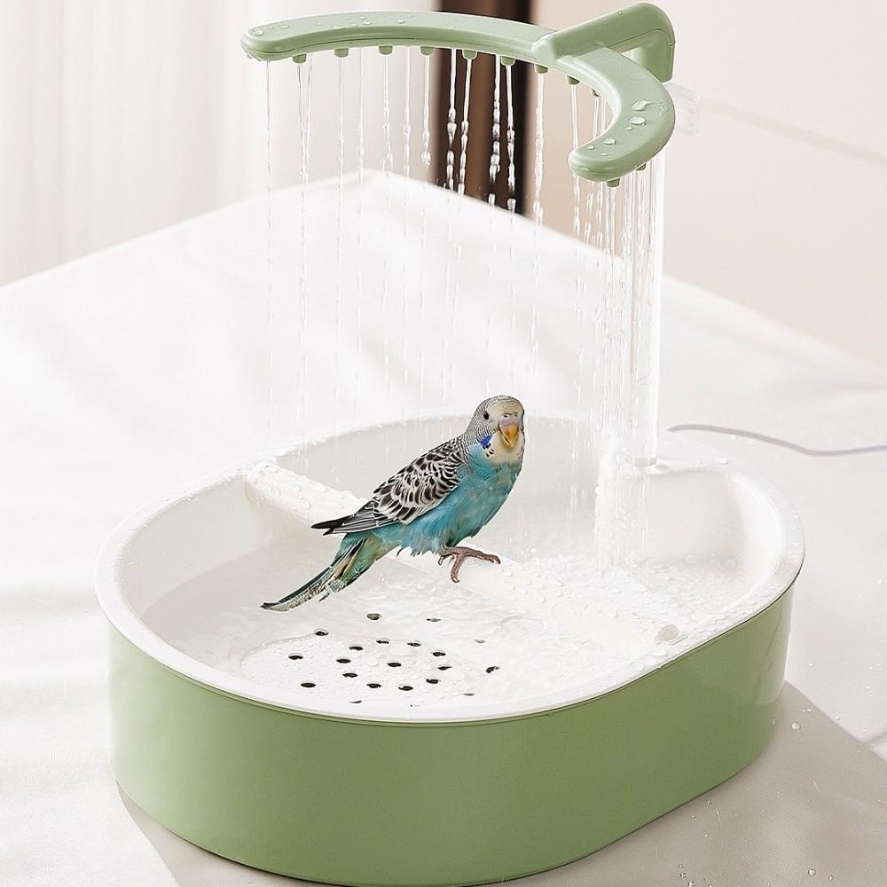 USB Electric Automatic Bird Bathtub with Resting Stick U-shaped Parrot Shower Indoor Cage