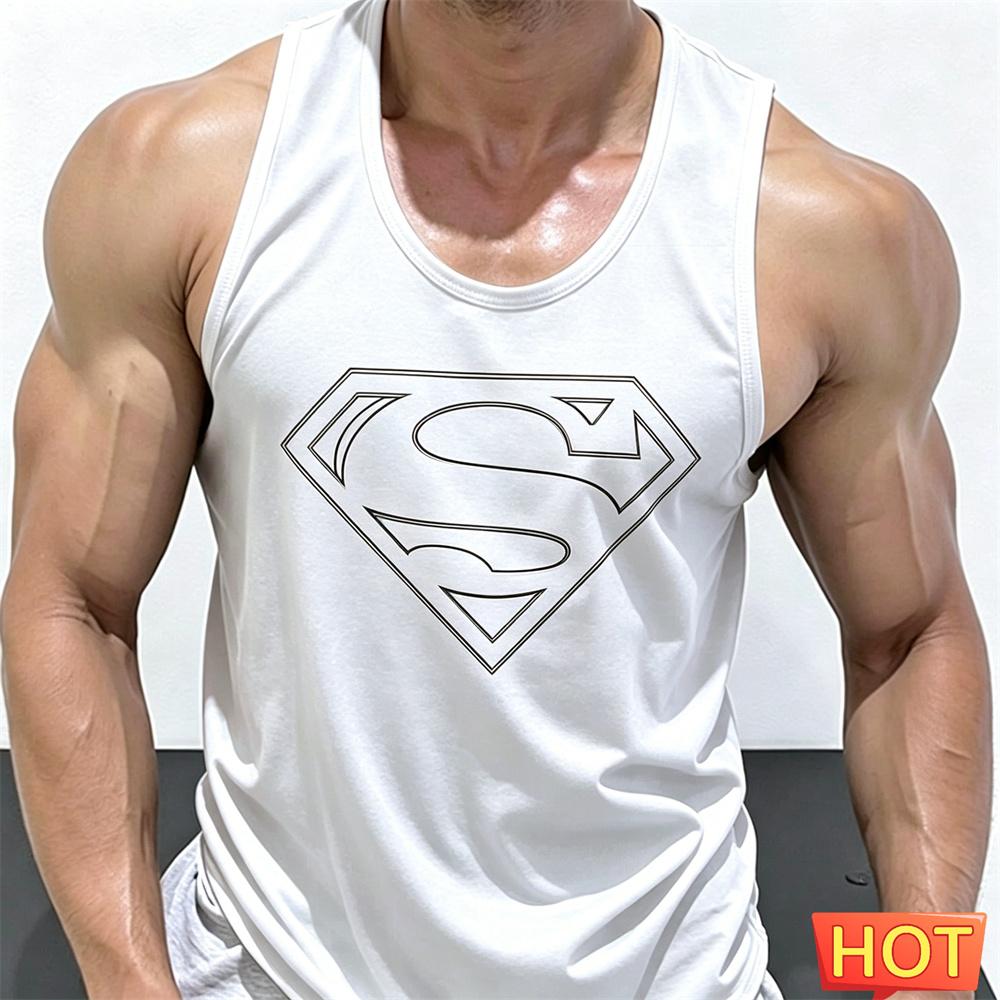 Men Round Neck Sleeveless Fitness Vest Quick‑Dry Gym Tank Top