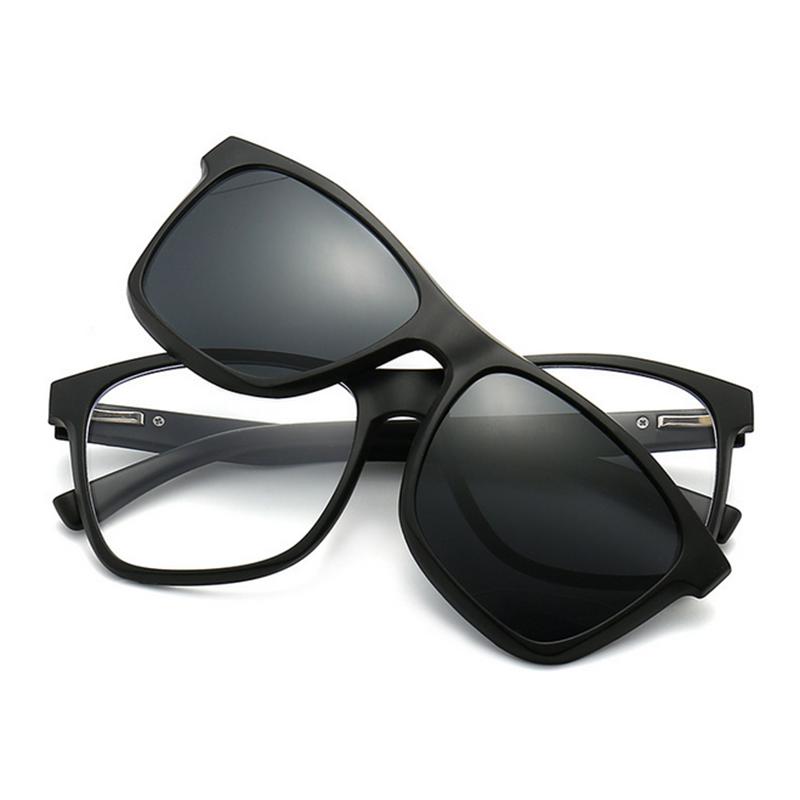 2315 Big Square  Frame Magnet Clip Myopia Glasses 0 -1.0 -2.0 To -6.0  Hyperopia Sunglasses +0.5 +1.0 +2.0 To +6