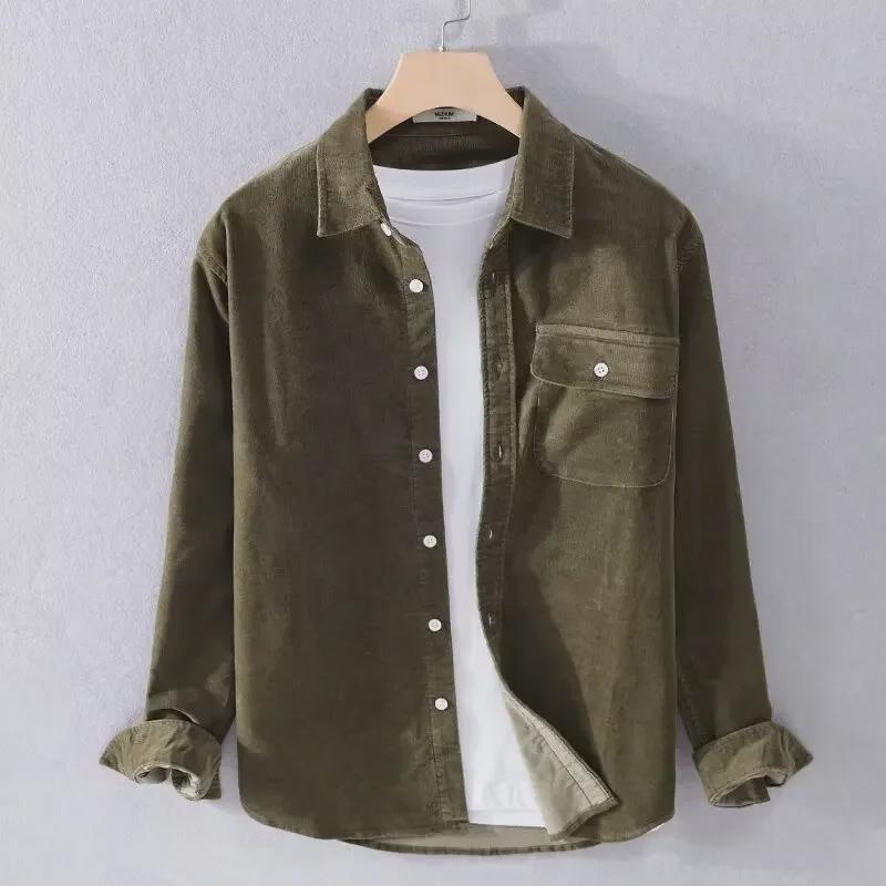 Men’s Japanese-Style Corduroy Long-Sleeve Jacket - Casual Autumn Trend