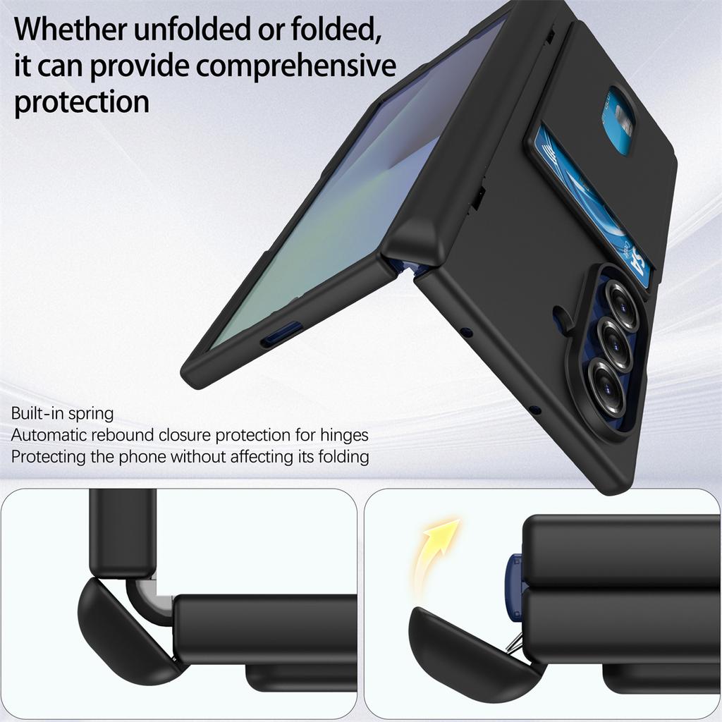 Wallet Slot Card Holder Hinge Protective Phone Case for Samsung Galaxy Z Fold 7 Fold7 5G Protector Shockproof Hard Shell Cover