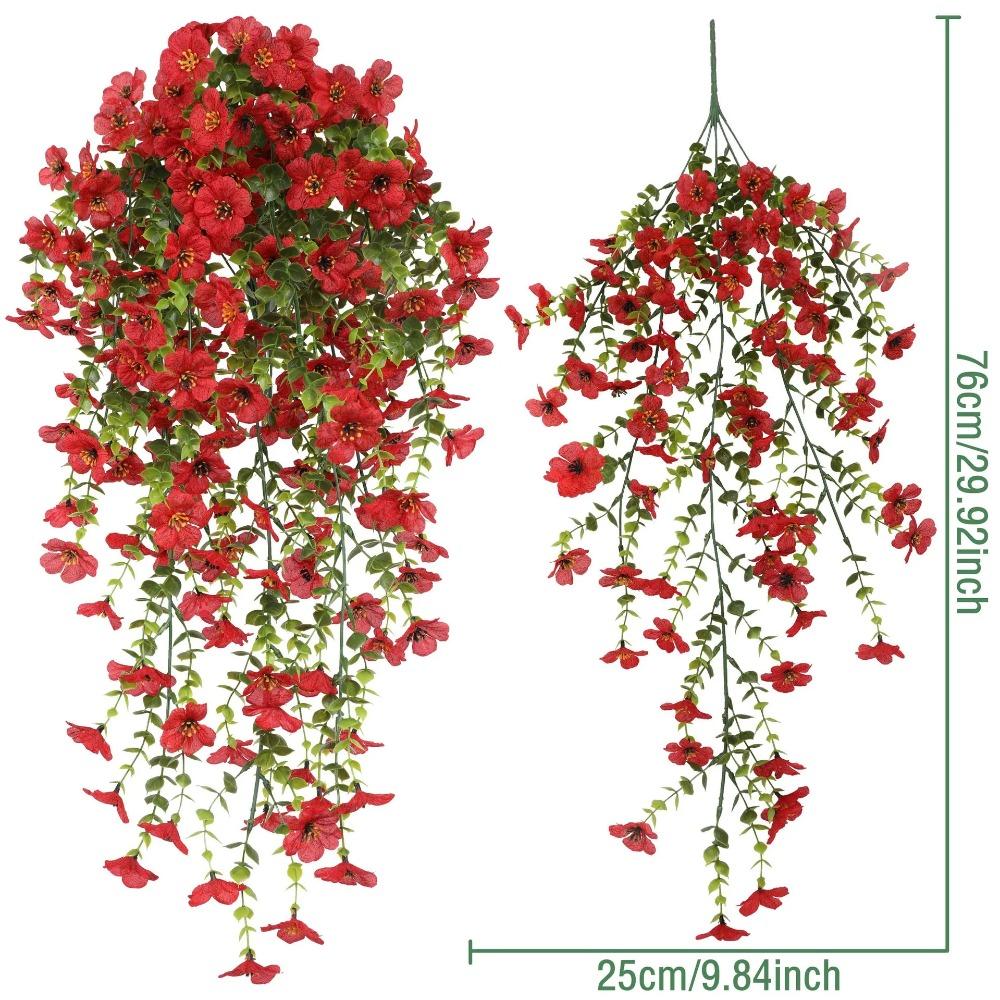 1 Stück Künstliche Hängeblumen Pflanzen für Außen Frühling Sommer Dekoration Faux Seide Gänseblümchen UV-Beständig Heim Hof Dekor Blume