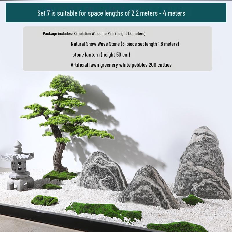 Snow Wave Stone Slices for Indoor and Outdoor Karesansui Landscaping and Rockery Decoration.