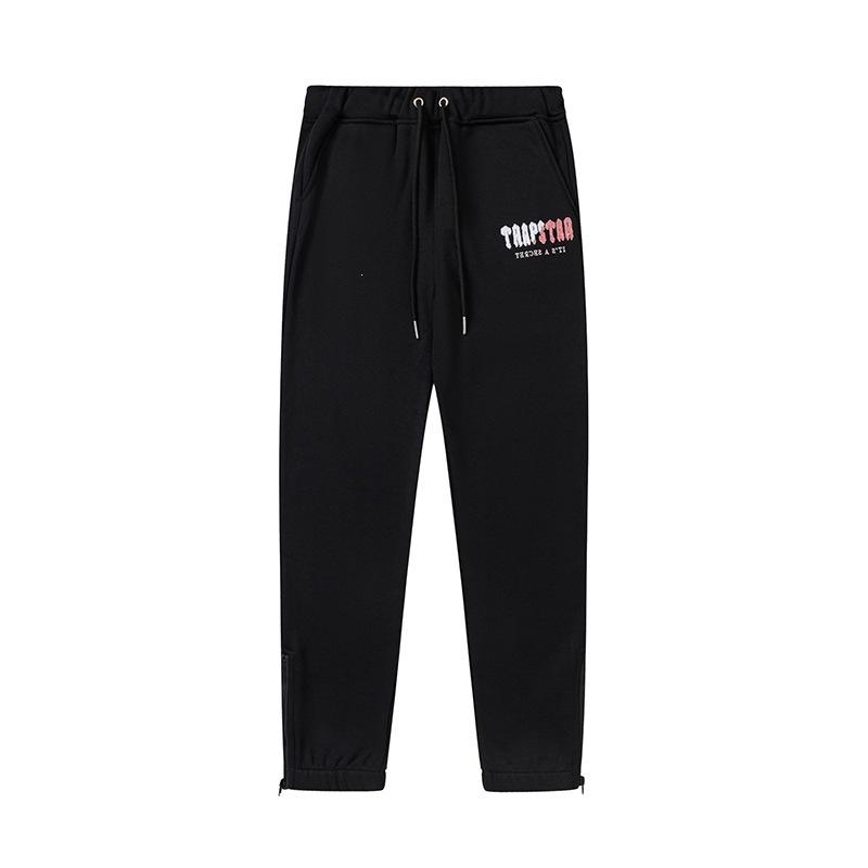 Foreign trade new rainbow color matching letter embroidery velvet loose hooded sweater casual trousers set men and women the same style