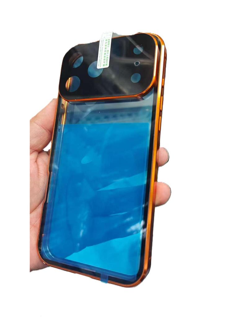 iPhone 16 Pro Max Metal Frame Protective Case with Double-Sided Glass