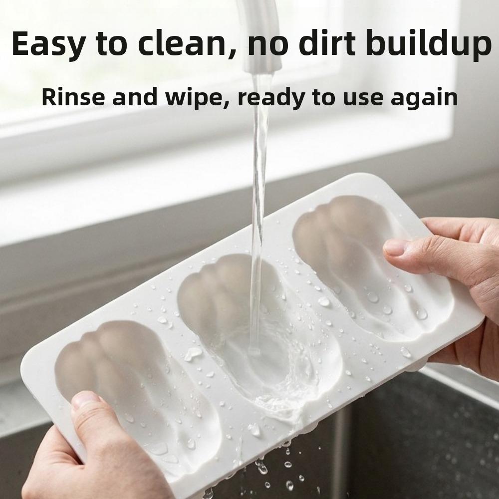 Ice Cube Tray 3 Cavity Silicone Cake Mold Non-stick Fruit Shape Pecan Nuts Mold Flexible Food Grade Baking Mold DIY Projects