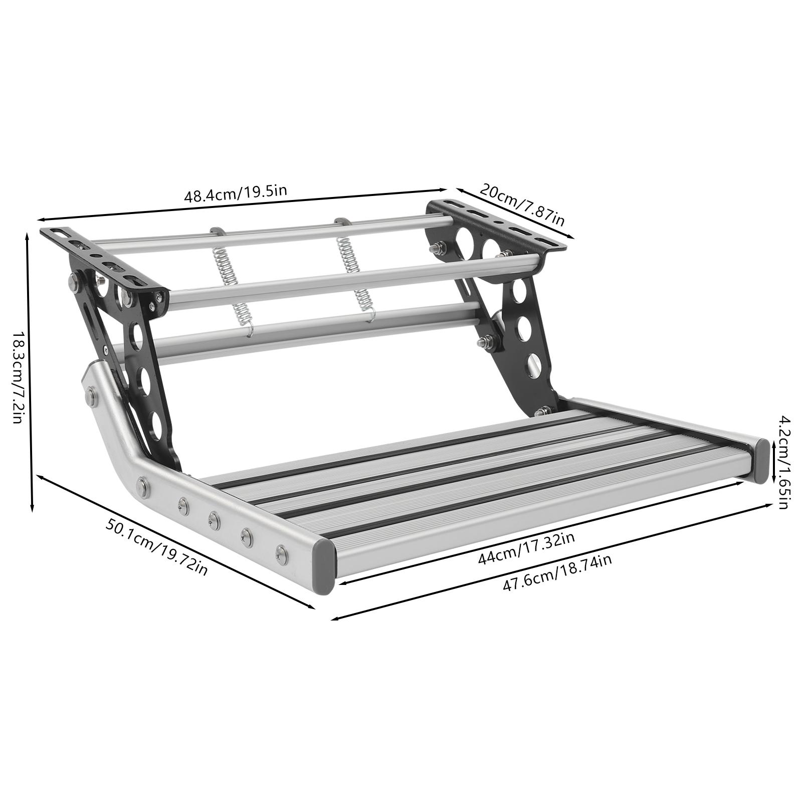 Anti Slip Folding RV Step with Auto Sensor LED Light Bar Aluminum Alloy Lightweight Step for Motorhome Night Entry