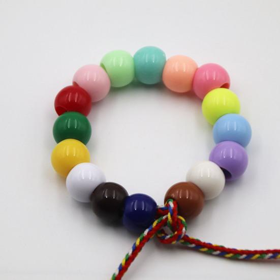 50Pcs Acrylic Big Hole Beads 6mm Center Hole Solid Color Beads Loose Spacer Beads for Jewelry Making DIY Necklace Bracelet