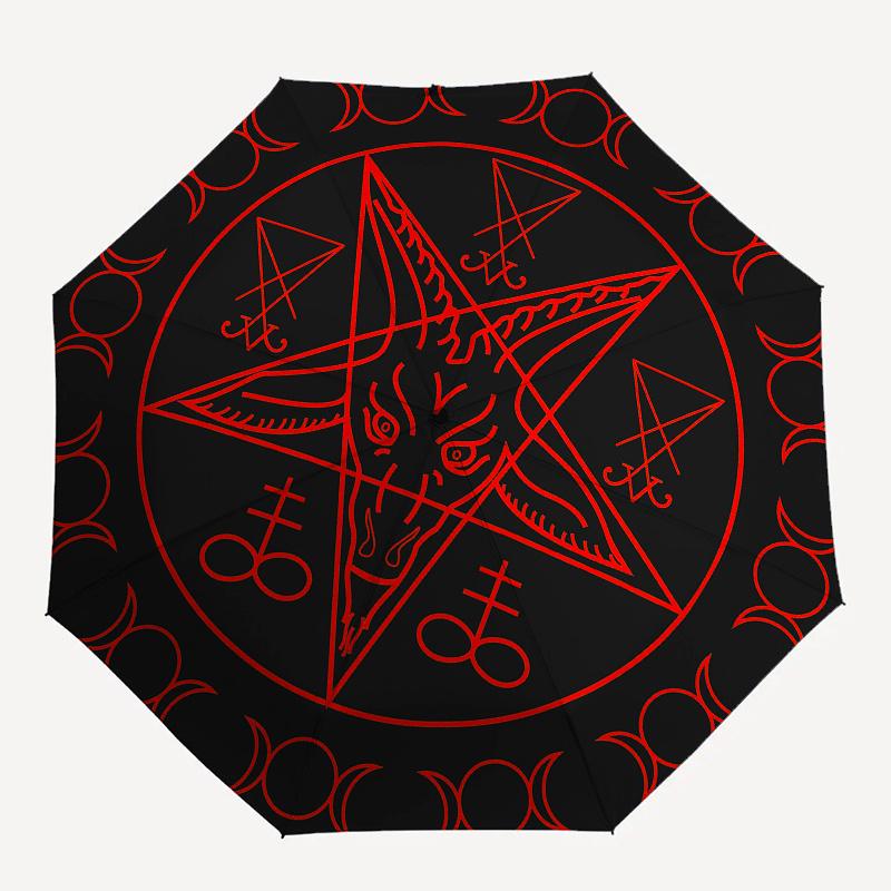 Devil's Triangle: Occult Symbol T-ShirtUmbrella, Portable 3-Fold Compact Umbrella,Christmas Gift ES510