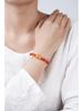 Original Naturlig Isflytande Södra Röd Aget och Honungsbärnstenspärla Damarmband