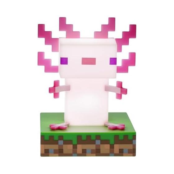 Paladone Minecraft Officially Licensed Minecraft Product Axolotl Freestanding Desk Light Game Room Decor and Supplies Night Light Gift Accessories