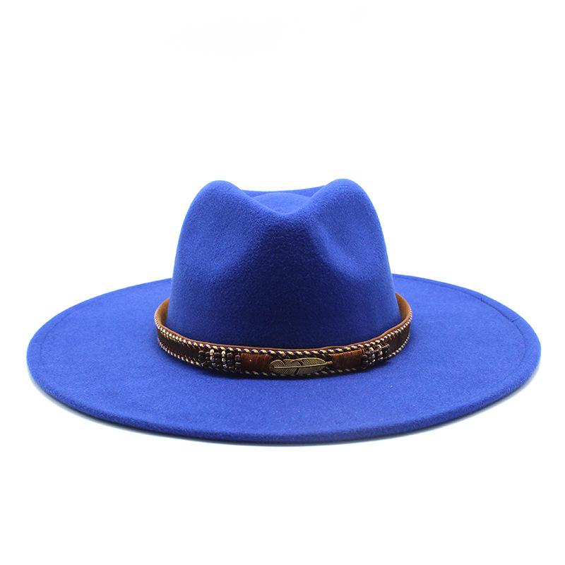 Men And Women Fedora Hat Big Eaves Hat Jazz Hat Spring Women'S Hat Gambler Hat Felt Hat