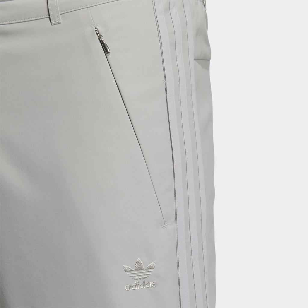 Adidas Originals Retro Logo Embroidered Striped Wide-Leg Sports Pants Men Bottoms Metallic-Gray IK3704