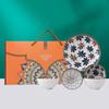 Bohemian Ceramic Dinnerware Set (4 Bowls, 1 Plate)