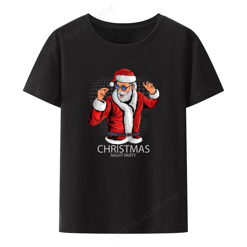 Santa Claus At Christmas Party Graphic Printed T-Shirt Funny Tee Camisetas Comfortable Camiseta