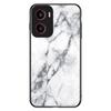 For Motorola Moto G05 4G Case Marble Pattern Tempered Glass+PC+TPU Protective Phone Cover