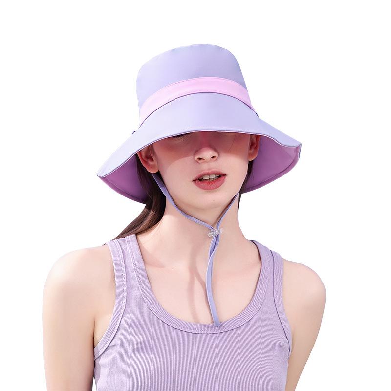 Sunscreen Fisherman Hat Girl with Ice Sensing Sun Hat Big Brim Showing Small Double Sided Hat Hat