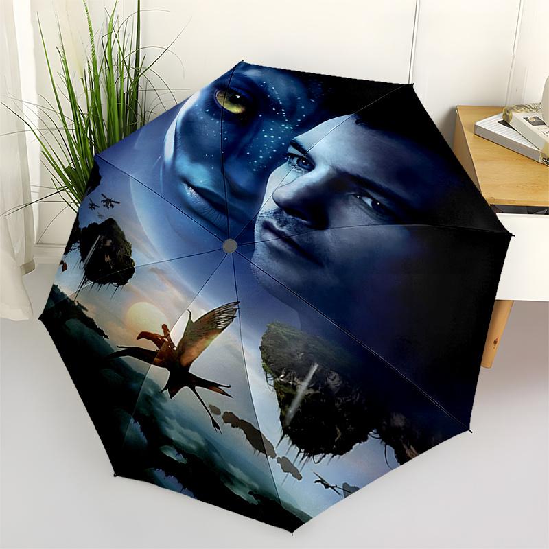 Avatar-inspiriertes Automatik-Öffnungs-/Schließschirm mit tragbarem Dreifachfaltdesign und 8-Speichen-Eisenrahmen, perfekt für Fans, Reisende, den täglichen Gebrauch